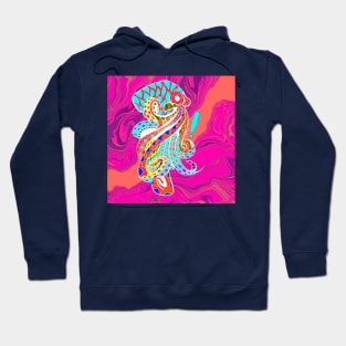 octopus in magical glitch in ecopop pattern mandala Hoodie